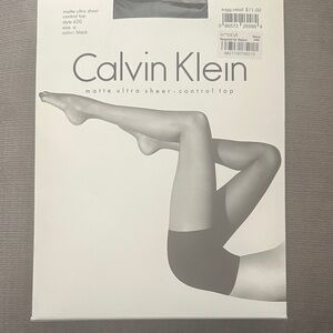 Calvin Klein Black Control Top Sheer Tights
